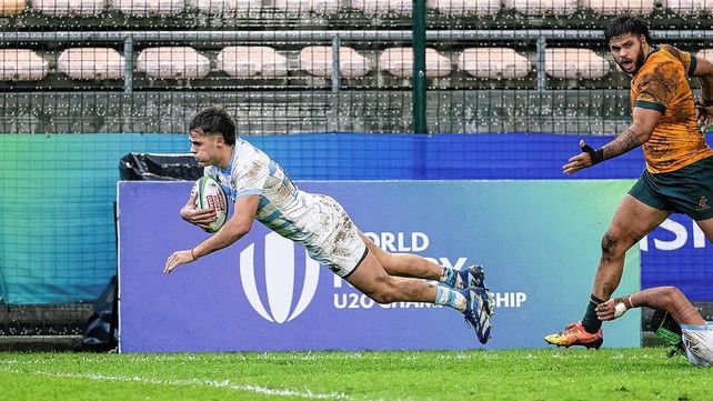  El wing formado en el San Isidro Club, Timoteo Silva, fue el autor de un try ante los australianos.