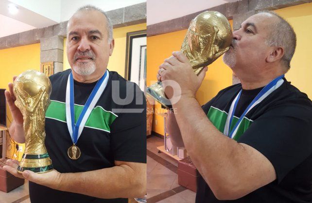 A 35 años del último campeonato del mundo conseguido por la Selección Argentina en México 86´, el santafesino Roberto Cejas, quién cargó en sus hombros Maradona en la vuelta olímpica en el Azteca, hoy levanta al cielo la Copa del Mundo. 