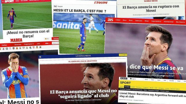 Los medios del mundo se hicieron eco de la salida de Lionel Messi de Barcelona