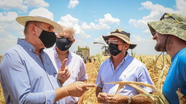 El gobernador Perotti y el ministro Domínguez recorrieron zonas agrícolas de la provincia afectadas por la sequía 