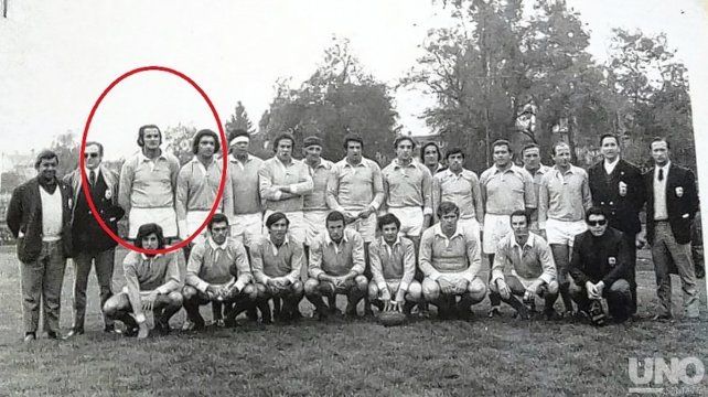 Pedro Giardini en una de las tantas alineaciones del seleccionado mayor de la Unión Santafesina de Rugby del cual fue su capitán.