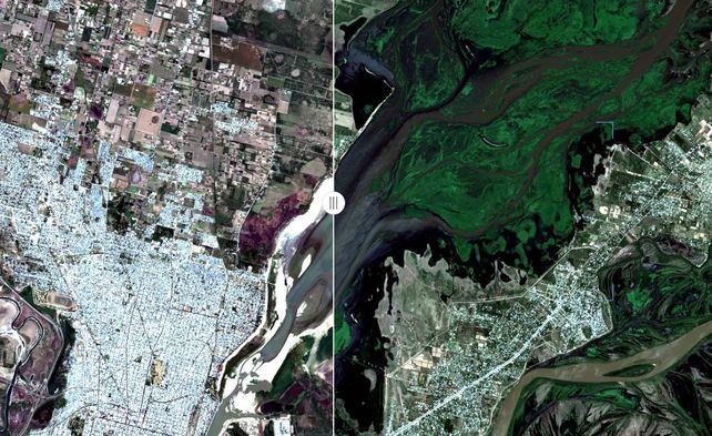 El impactante cambio de la Laguna Setúbal en diez meses visto desde un satélite