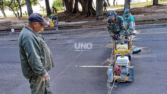 Sendas manda peatón. Los trabajos iniciaron a la altura del Complejo Astronómico CODE y del Monumento a Carlos Monzón