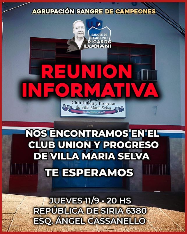 Sangre de Campeones brindar&aacute; una charla abierta sobre Col&oacute;n en el club Uni&oacute;n y Progreso.