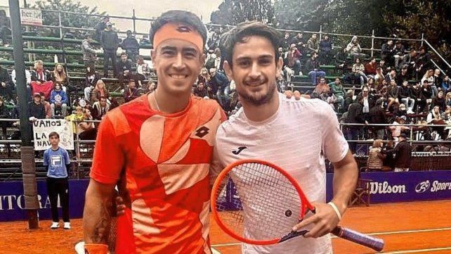  El marplatense Comesaña (izquierda) y el oriundo de 9 de Julio, Navone, brindaron un gran espectáculo en el Santa Fe Lawn Tennis.