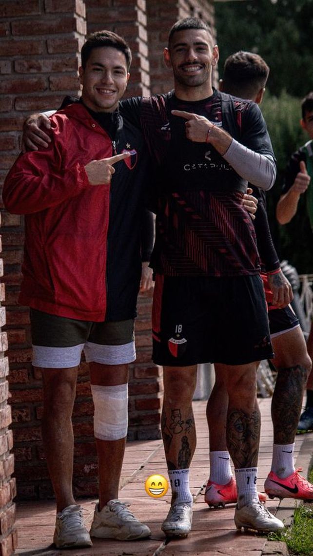 Ignacio Lago, junto a Nicol&aacute;s Delgadillo en la pr&aacute;ctica de Col&oacute;n.