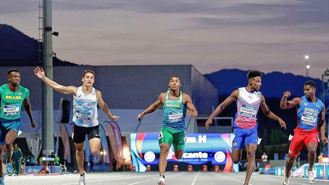 El porteño Franco Florio obtuvo la medalla de bronce en la prueba de 100 metros llanos en el comienzo del Iberoamericano.