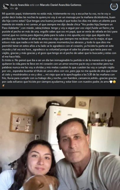 El mensaje de la hija del hombre asesinado en Guadalupe Oeste