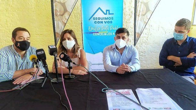 Los concejales del PJ Pablo Rada, Emilce Cufre y Patricio Marenghini