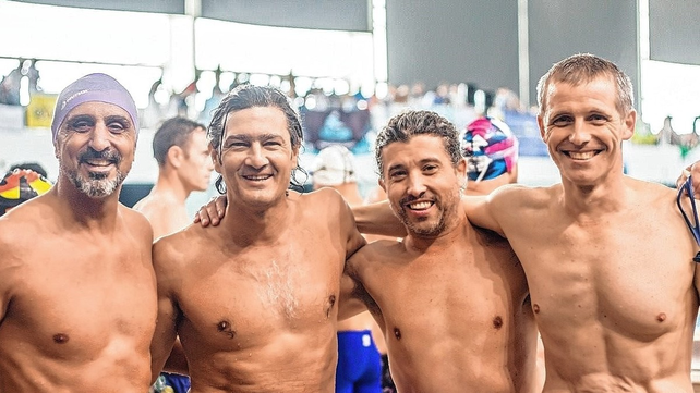 Juan Nepote, Patricio Soto Payva, Marcelo Galizzi y Daniel Berli, representaron a Uni&oacute;n en el natatorio de Parque Roca.&nbsp;