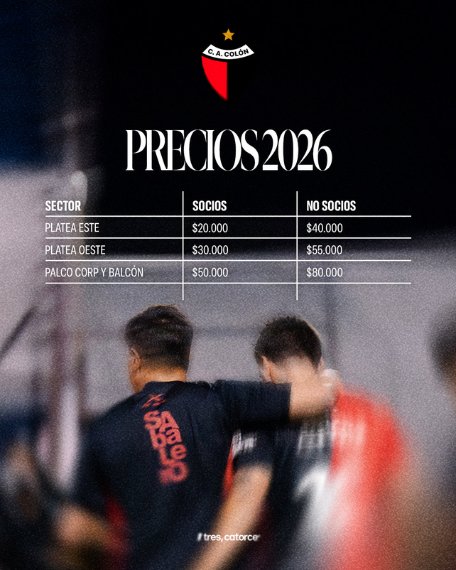 Colón dio los precios de los palcos y plateas.