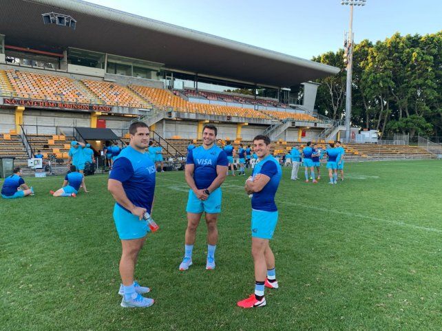El plantel de Los Pumas pudo entrenar en Sidney con la presencia de los jugadores llegados de Europa.