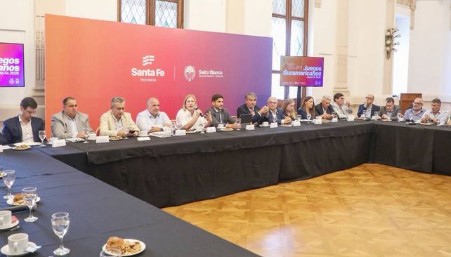 La reuni&oacute;n del Comit&eacute; Organizador de los Juegos Suramericanos se realiz&oacute; en el sal&oacute;n Blanco de Casa de Gobierno.