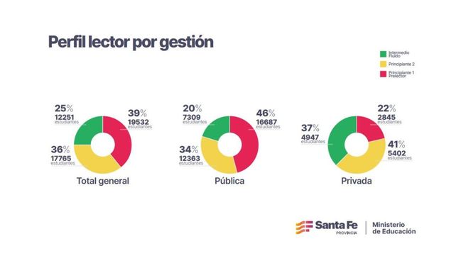 El 37 % de los estudiantes del sector privado alcanzó niveles satisfactorios o fluidos de lectura, en el ámbito estatal apenas un 20% logró esos resultados.