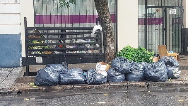 Bolsas acumuladas y resto de poda esperan por ser retiradas