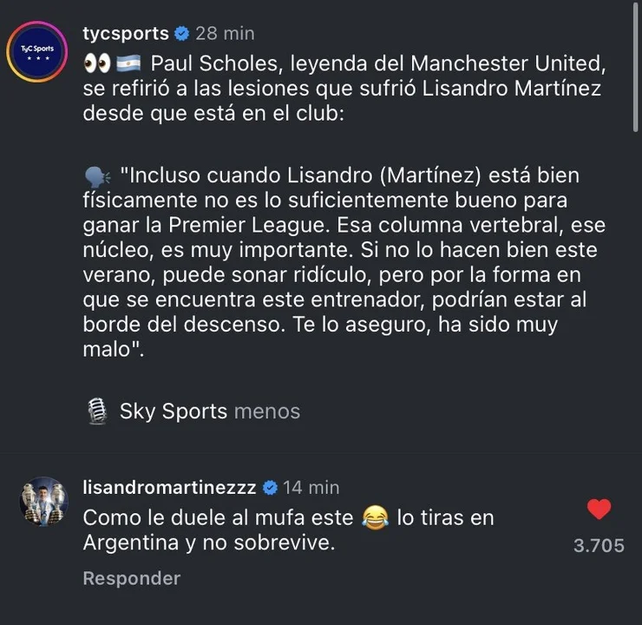 Lisandro Mart&iacute;nez no se qued&oacute; en el molde.