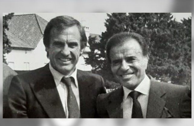 Carlos Menem y Reutemann en Olivos en septiembre de 1991 cuatro días antes de ganar la elección a gobernador. Archivo Diario La Capital  