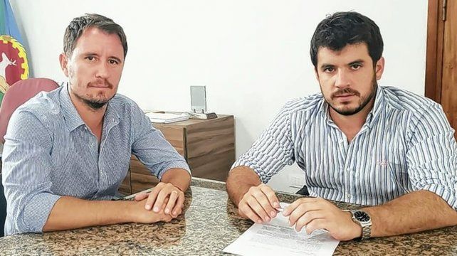 El intendente Leonel Chiarella junto el presidente del Concejo Deliberante de Venado Tuerto, Juan Ignacio Pellegrini