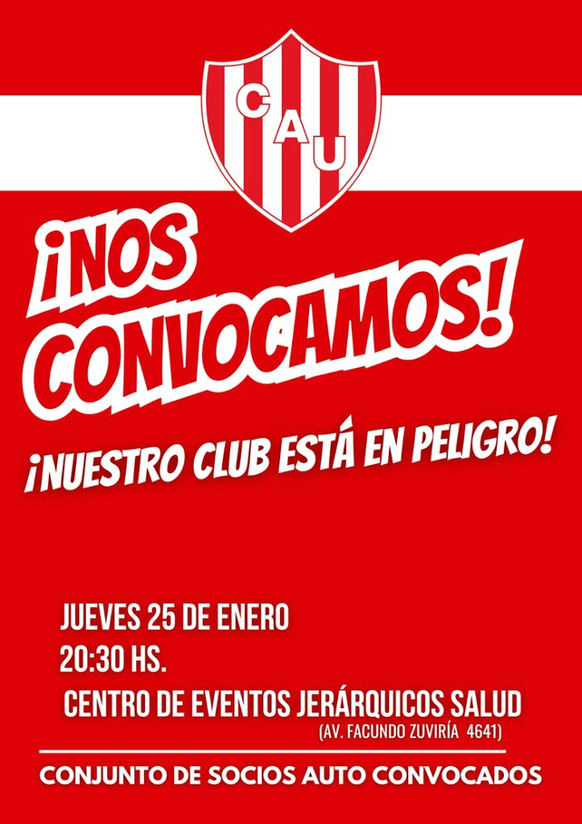 Socios de Unión se convocan preocupados por la realidad institucional, deportiva y económica del club.