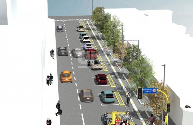 Comerciantes y vecinos de avenida Urquiza, presentaron un proyecto para cambiar la ubicación de la ciclovía que se está instalando. 