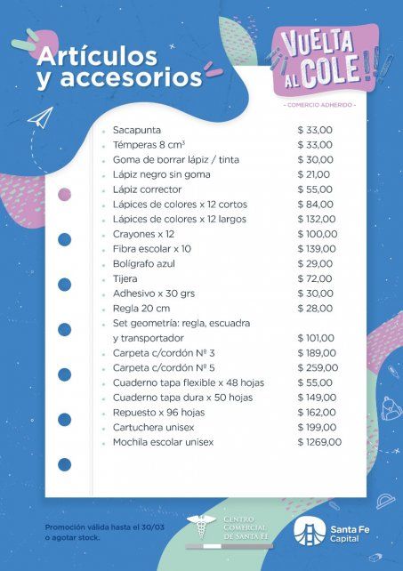 Los elementos incluidos en la promoción