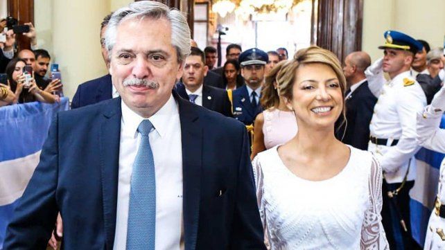 El presidente Alberto Fernández y Fabiola Yañez