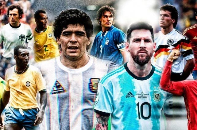 Diego Maradona y Lionel Messi fueron elegidos entre los 11 de todos los tiempos por la revista Frace Football