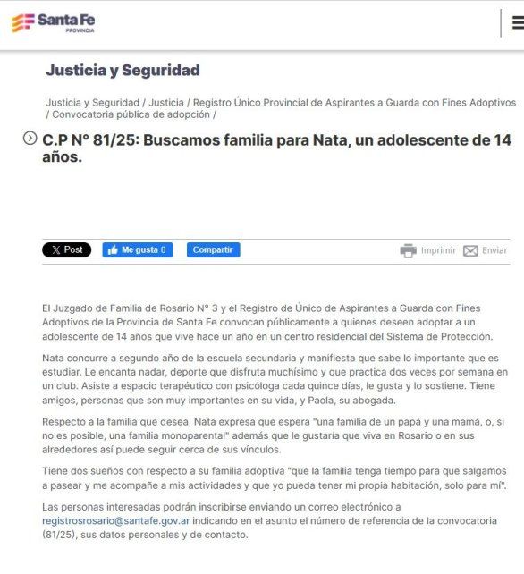 Nata expresa que le gustaría una familia con mamá y papá, aunque aclara que también estaría dispuesto a una familia monoparental.