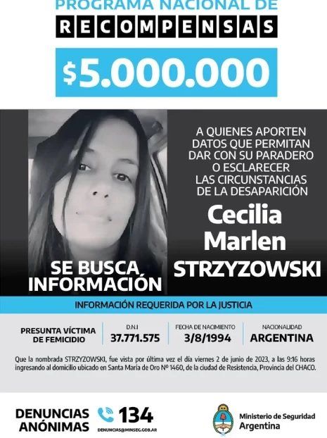 Recompensa Cecilia Strzyzowski