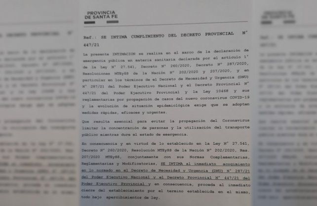 La intimaci&oacute;n que comenzaron a recibir los gimnasios durante la tarde del martes.